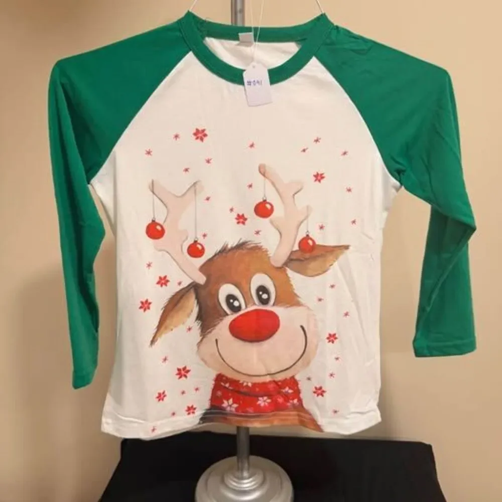 Kids Reindeer Raglan Long Sleeve Shirt